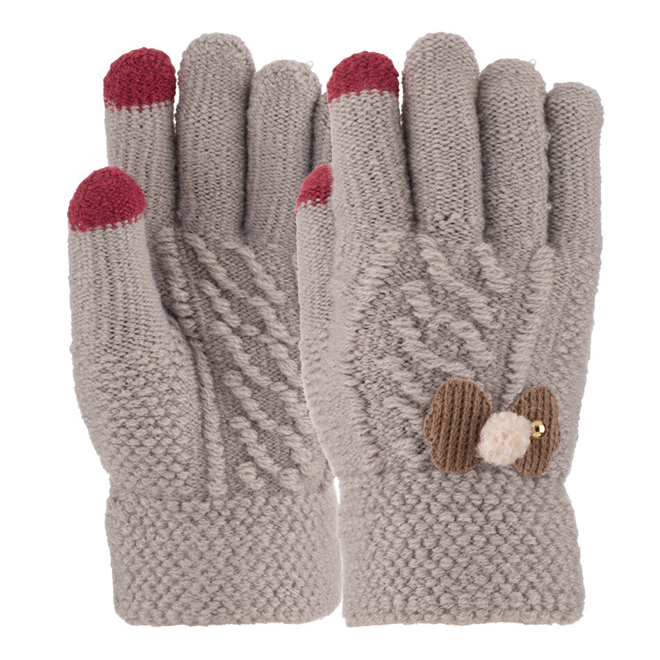 K25240-04 9-12 Yaş Garson Örme Eldiven Kız 6lı - 2