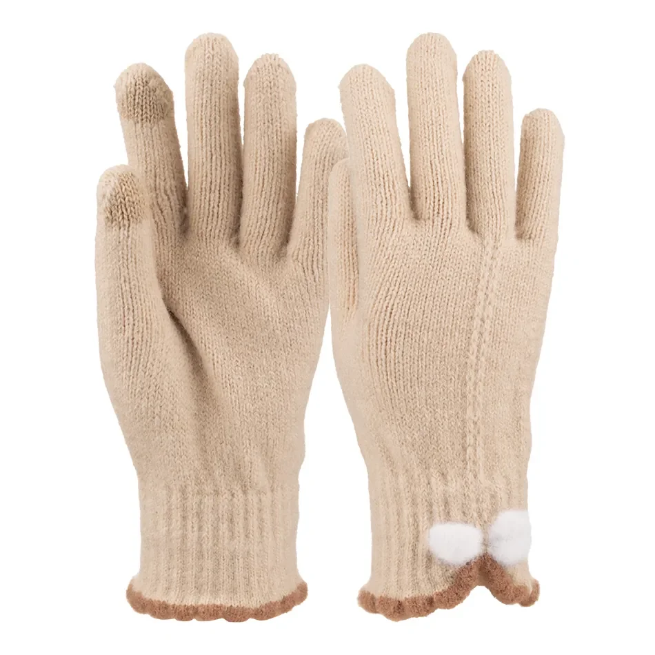 K25975-04 Kadın Dokunmatikli Örme Eldiven 6'lı - 3