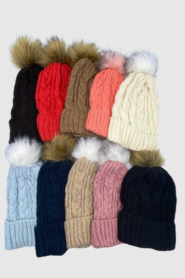 Kadın Tilki Bere 10'lu Siyah - DENİZ ÖRME