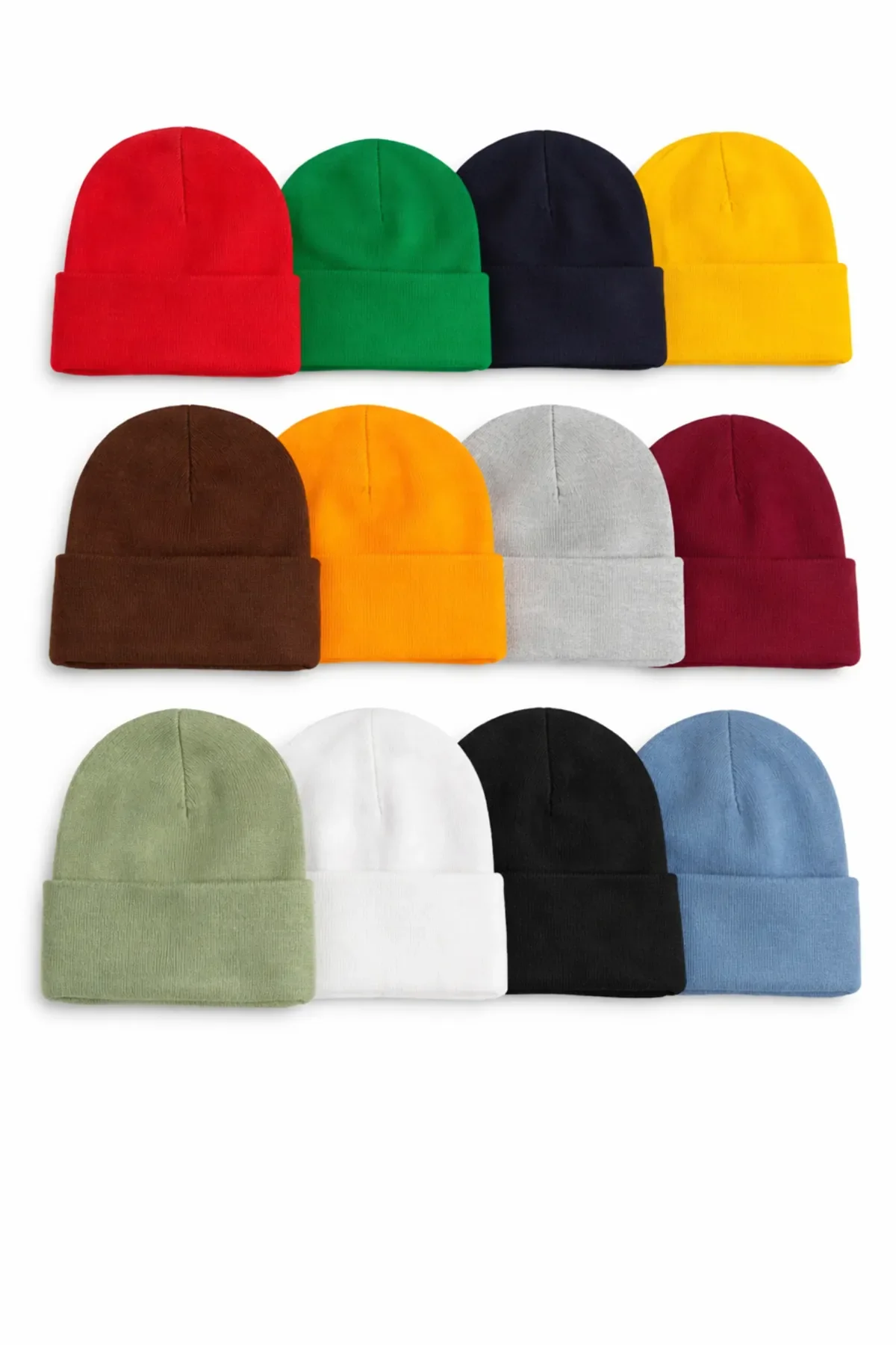 Katlamalı Düz Bere 10'lu Karışık - 1