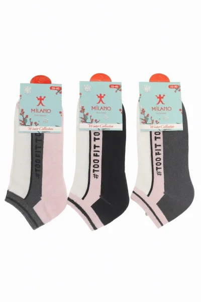 Milano Kadın Taban Havlu Patik 12'li - 3