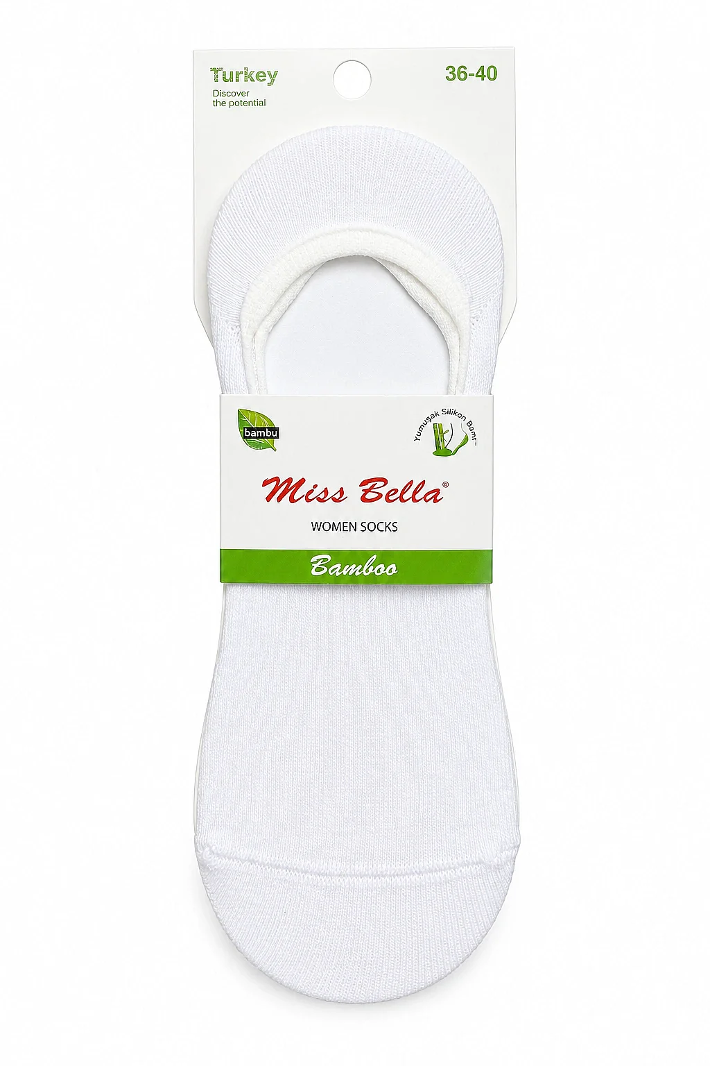 Miss Bella Kadın Bambu Slikonlu Babet 12'li Beyaz - 1