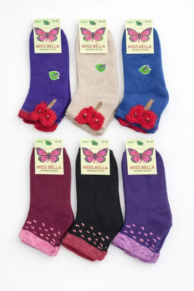 Miss Bella Kadın Üç Boyutlu Havlu Patik 12'li - 5