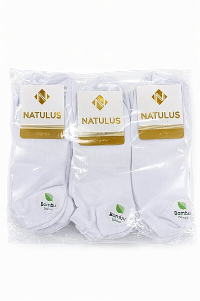 Natulus Kadın Bambu Patik 12'li Beyaz (1)