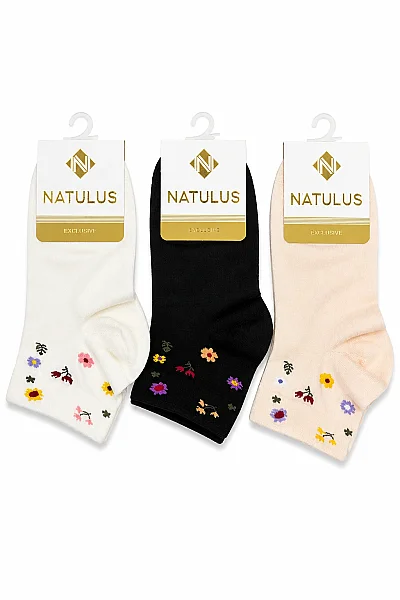 Natulus Kadın Desenli Patik 12li (1)