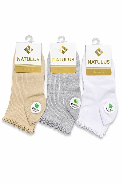 Natulus Kadın Fırfırlı Patik 12li Karışık (1)