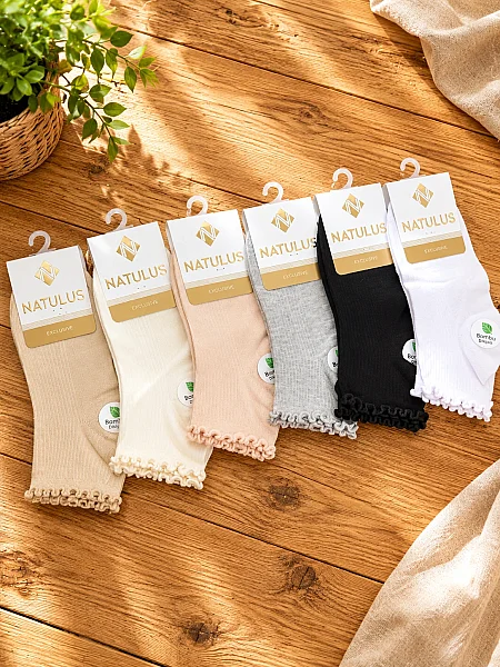 Natulus Kadın Fırfırlı Patik 12li Karışık