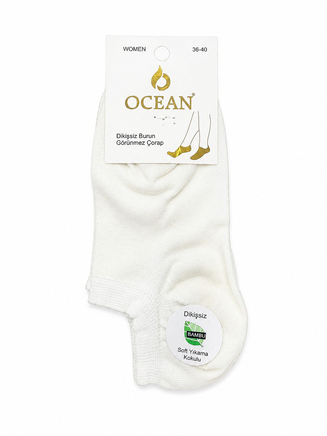Ocean Kadın Sneakers Patik 12'li Ekru - 1