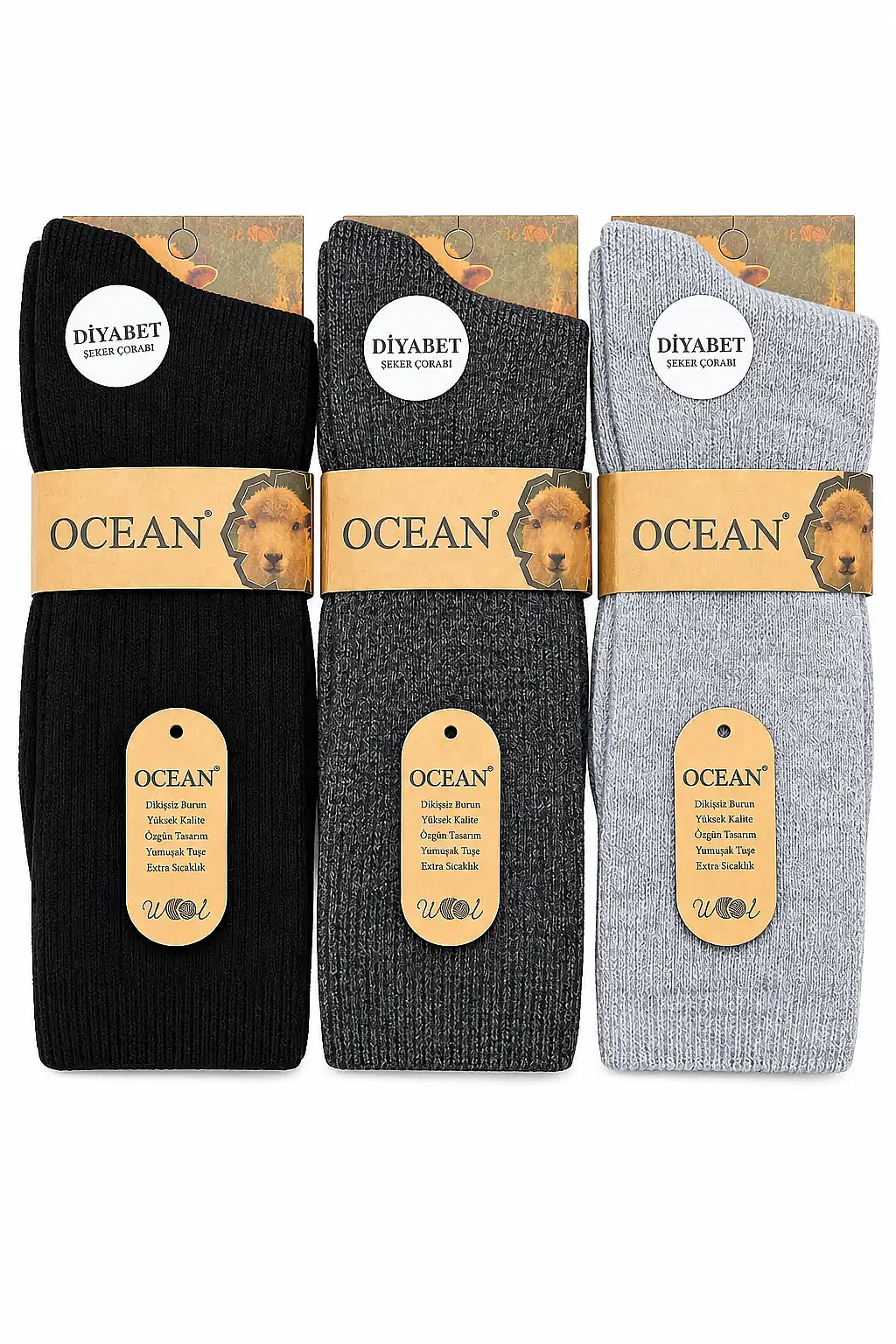 Ocean Yün Diyabet Çorap 12li - 1
