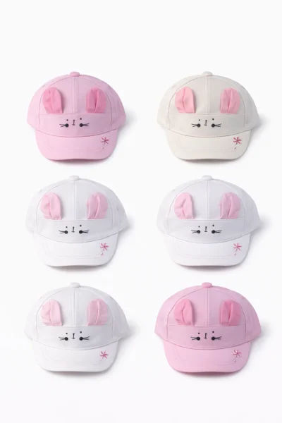 P-Y25000-03 Kitti 0-18 Kız Şapka 6'lı Karışık