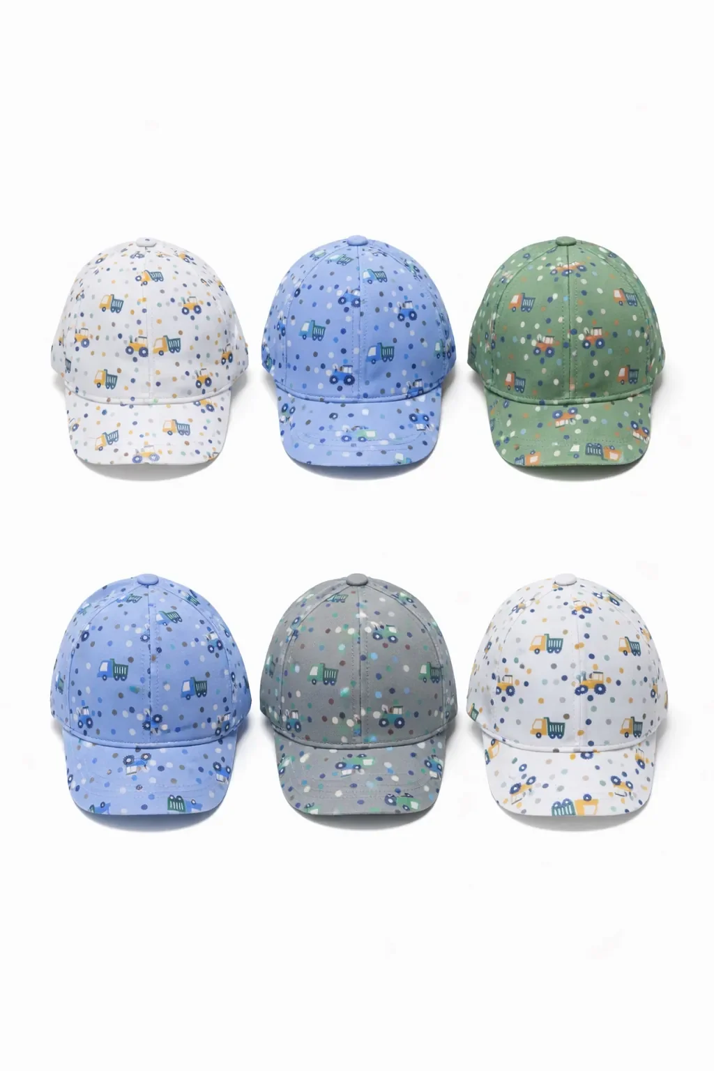 P-Y25150-05 Kitti 1-4 Kamyon Desenli Erkek Şapka 6'lı - 1