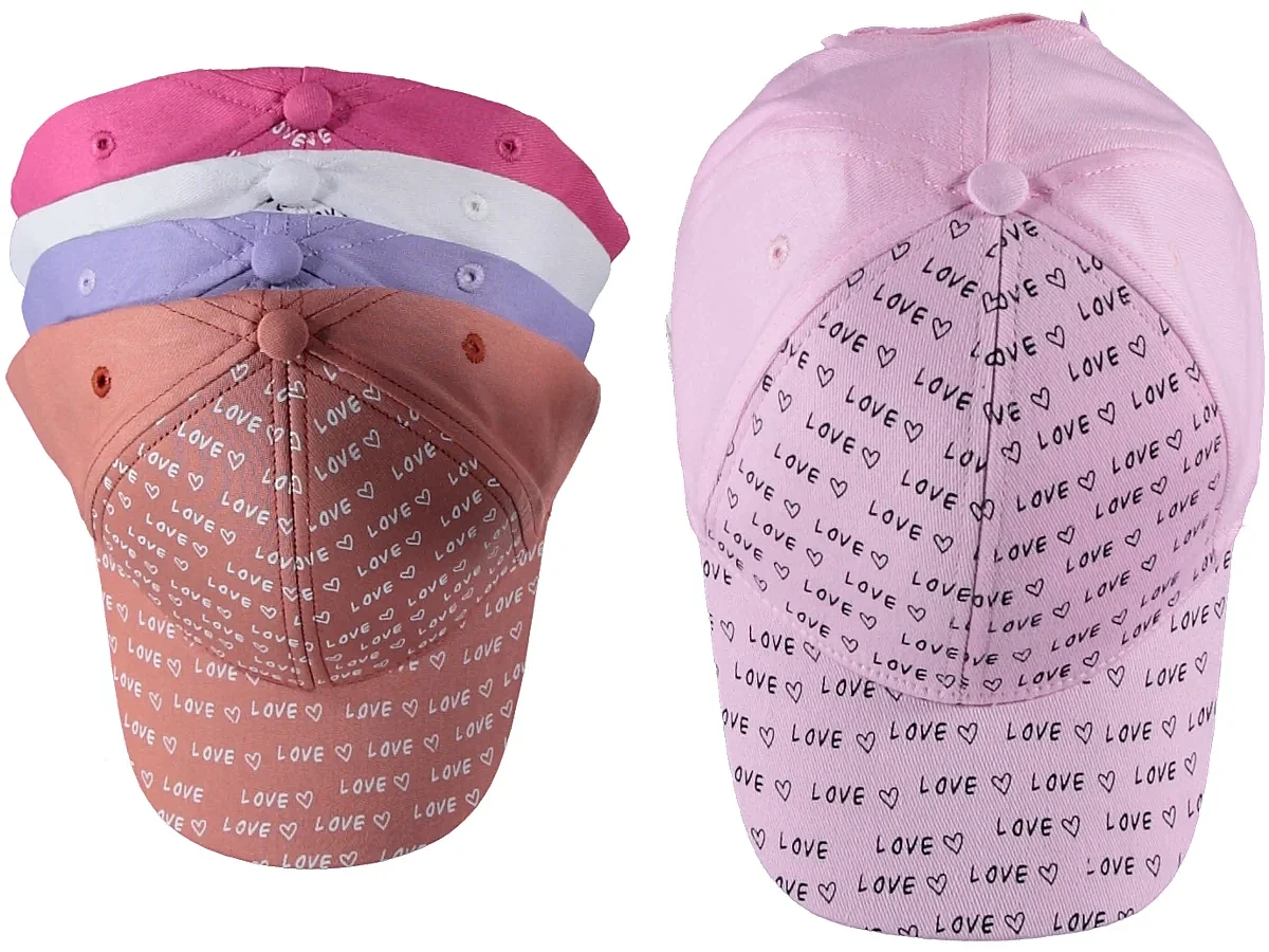 P-y25240-03 Kitti 5-8 Love Baskılı Kız Şapka 6'lı - 1