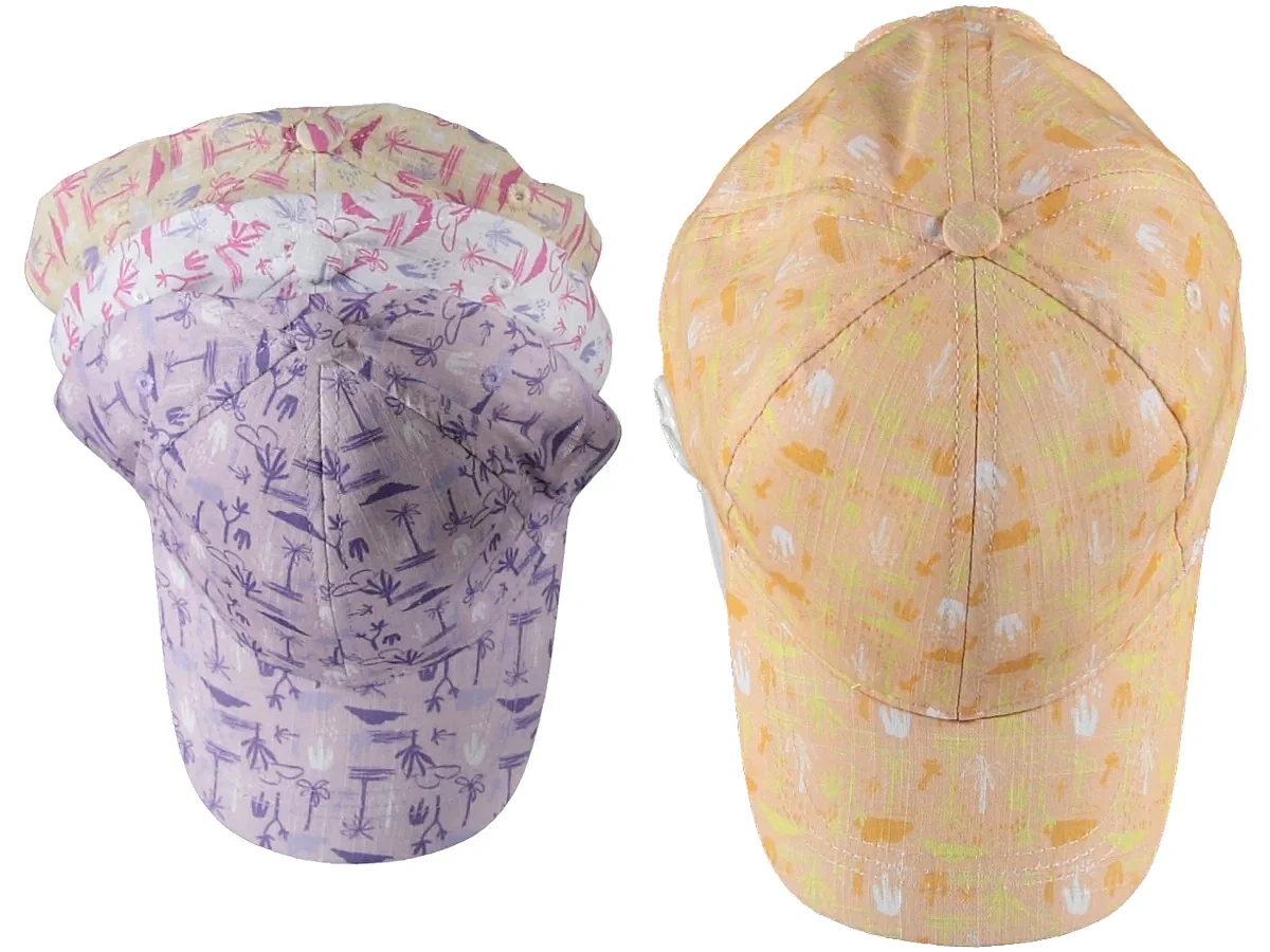 P-y25240-06 Kitti 5-8 Palmiye Baskılı Kız Şapka 6'lı - 1