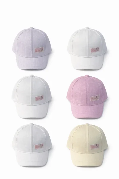 P-Y26050-03 Kitti 0-18 Düz Etiketli Kız Şapka 6'lı 