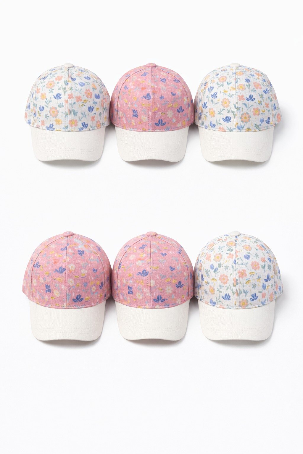 P-Y26140-05 Kitti 1-4 Çiçek Desenli Kız Şapka 6'lı - 1