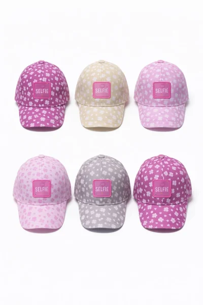 P-Y26140-09 Kitti 1-4 Yonca Desenli Kız Şapka 6'lı 