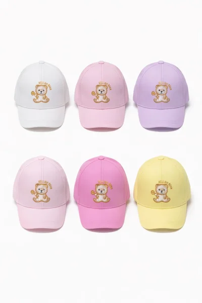 P-Y26140-10 Kitti 1-4 Ayıcıklıı Kız Şapka 6'lı 