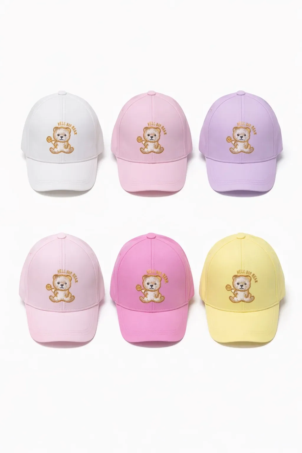 P-Y26140-10 Kitti 1-4 Ayıcıklıı Kız Şapka 6'lı - 1