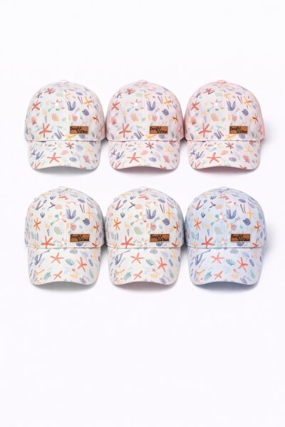 P-Y26250-09 Kitti 5-8 Marin Baskılı Erkek Şapka 6'lı - KİTTİ