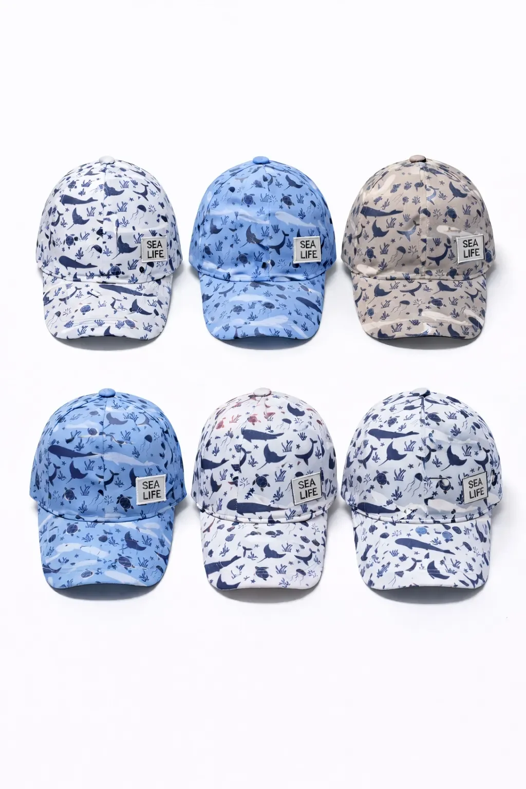 P-Y26250-10 Kitti 5-8 Balina Desenli Erkek Şapka 6'lı - 1