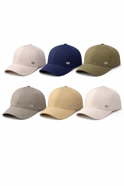 P-Y26380-09 Kitti 9-15 Düz Etiketli Erkek Şapka 6'lı 