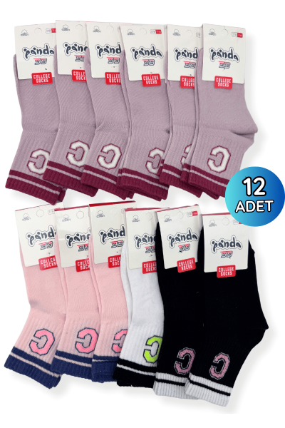 Panda Kız Çocuk Kolej Patik 12'li - PANDA