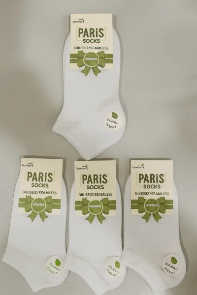 Paris Kadın Bambu Patik 12'li Beyaz - 2