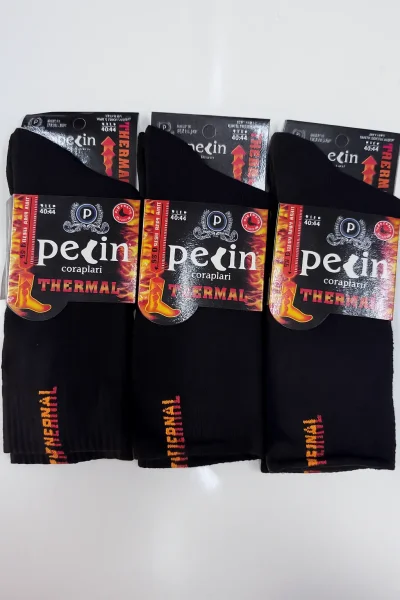 Pelin Erkek Termal Çorap 12li Siyah 