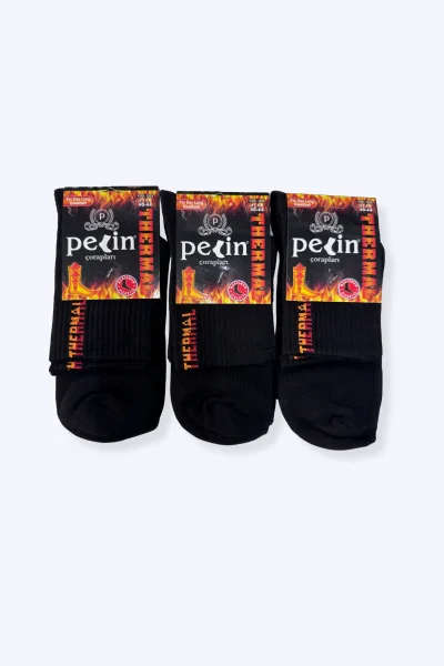 Pelin Erkek Termal Konç Patik 12li Siyah Siyah