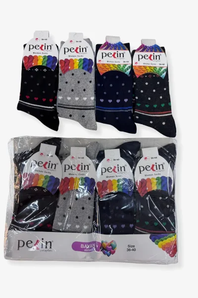 Pelin Kadın Desenli Çorap 12li - 1