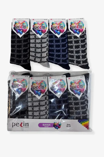 Pelin Kadın Desenli Çorap 12li - 4