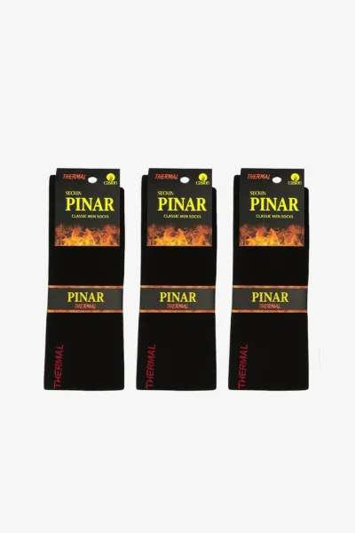 Pınar Erkek Termal Yıkamalı Çorap 12'li Siyah - 1