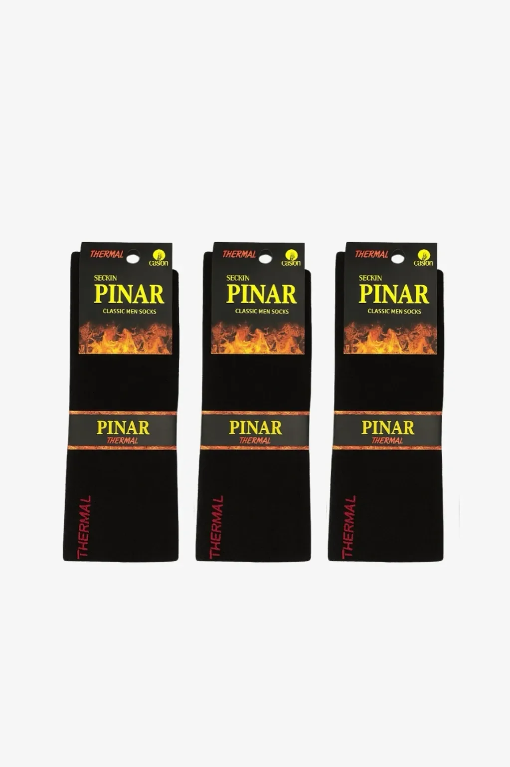Pınar Erkek Termal Yıkamalı Çorap 12'li Siyah - 1