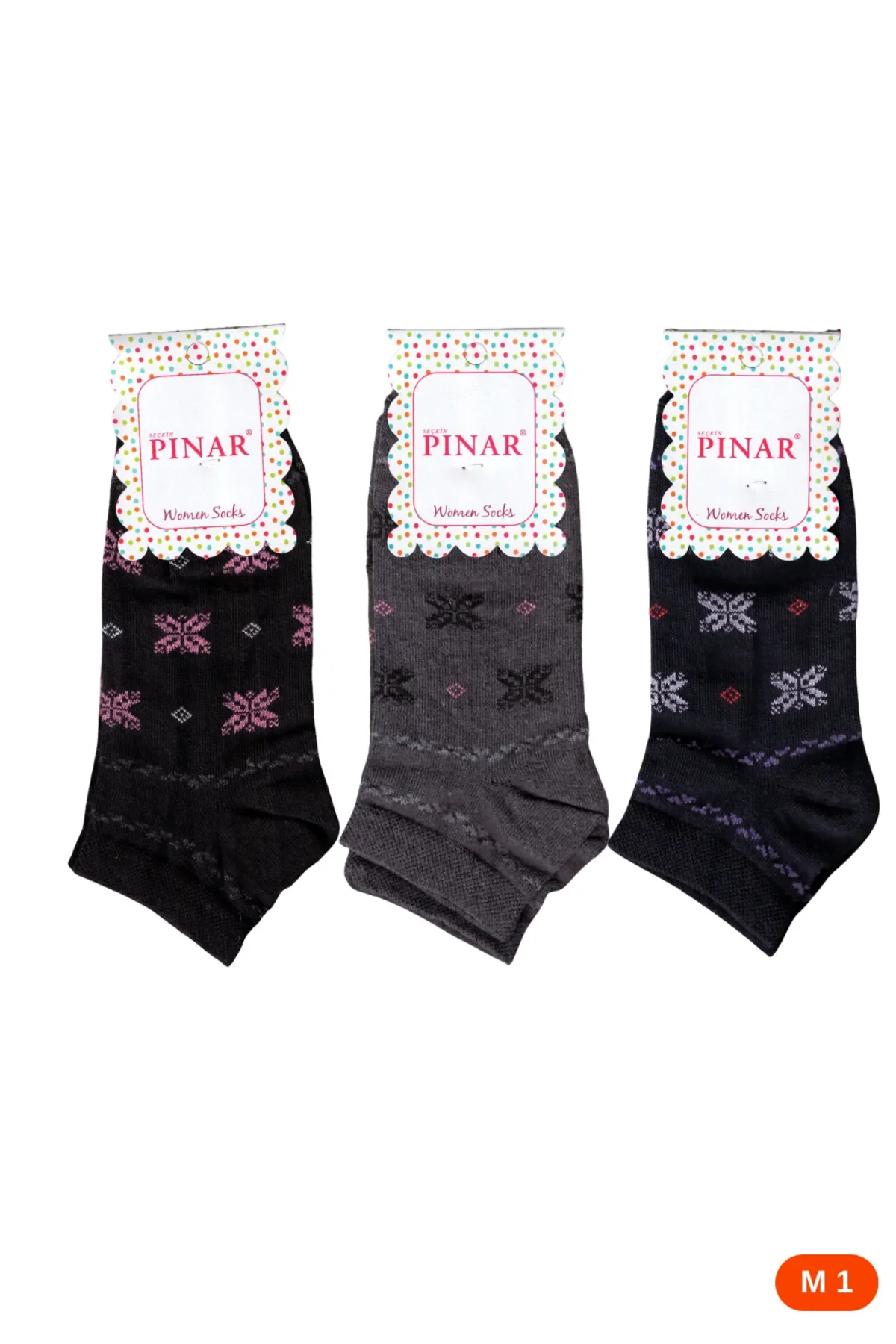 Pınar Kadın Desenli Patik 12'li M1 - 1