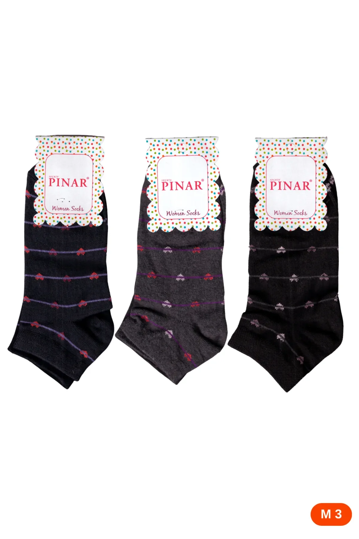 Pınar Kadın Desenli Patik 12'li M3 - 1