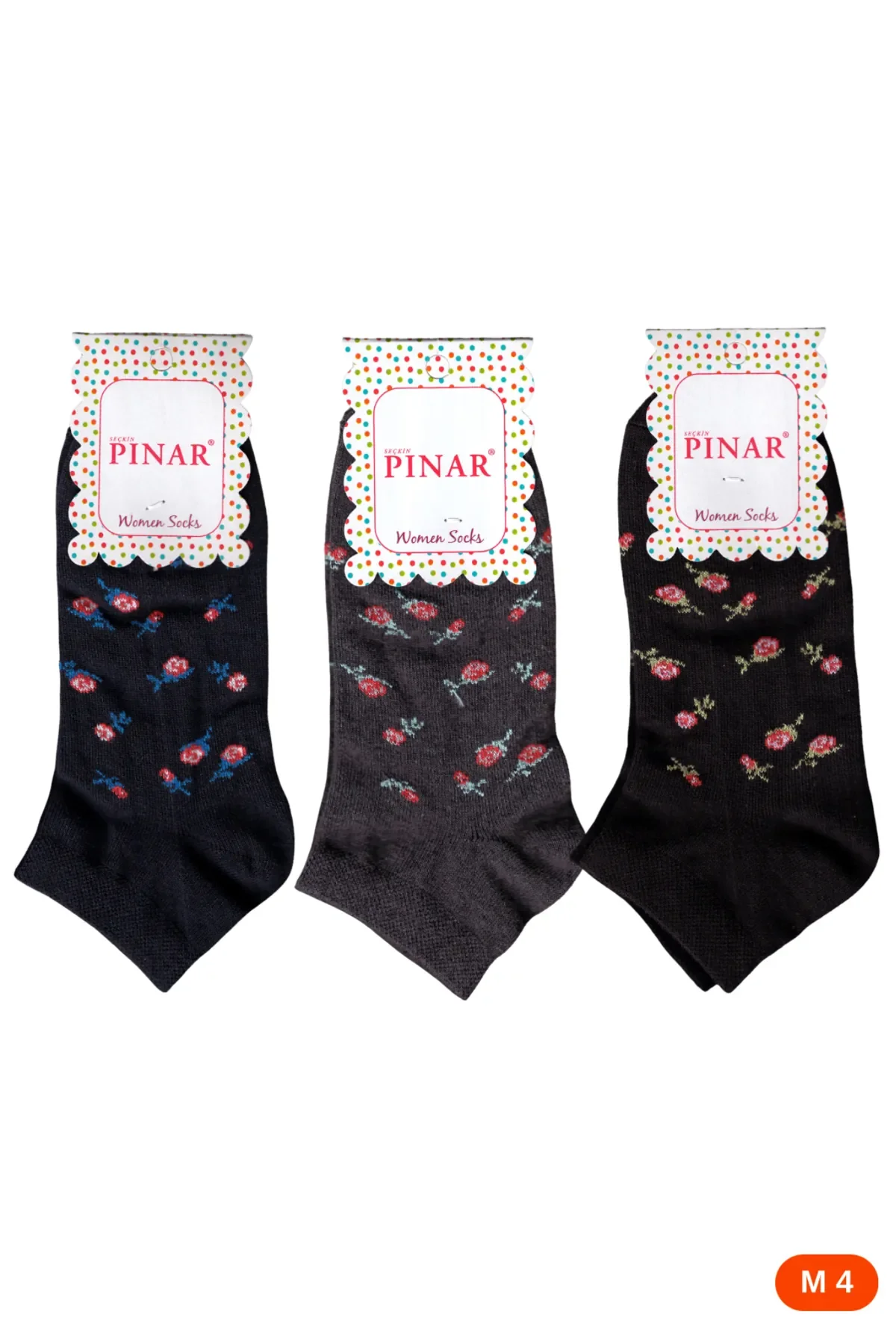 Pınar Kadın Desenli Patik 12'li M4 - 1