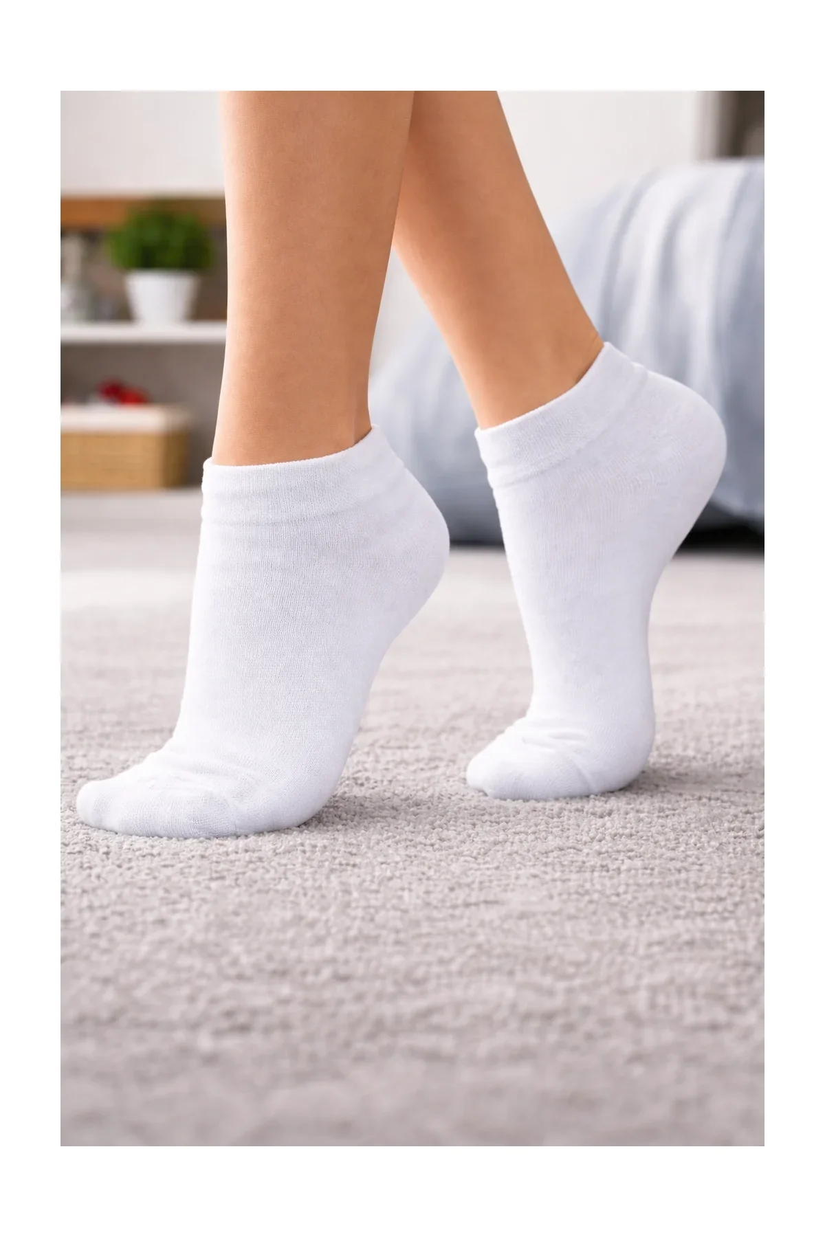 Pınar Kadın Düz Patik 12'li Beyaz - 1