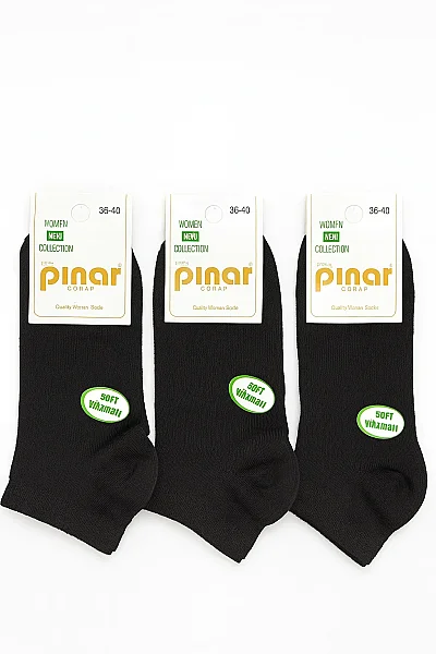 Pınar Kadın Penye Patik 12'li Siyah