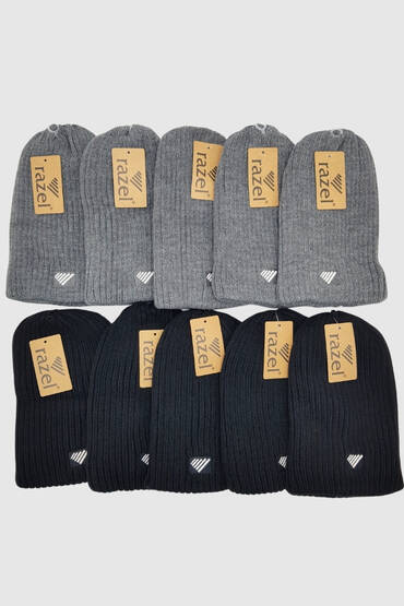 Selçuk Erkek Mansız Bere 10'lu Paket Karışık Renk - 1