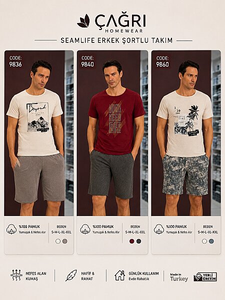 Seamlife Erkek Şortlu Takım 4'lü