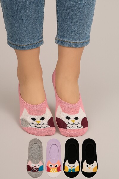 Soft Kadın Penye Desenli Babet 12'li - SOFT SOCKS