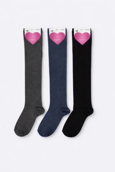 Vakre Kadın Dizaltı Çorap 12'li Siyah