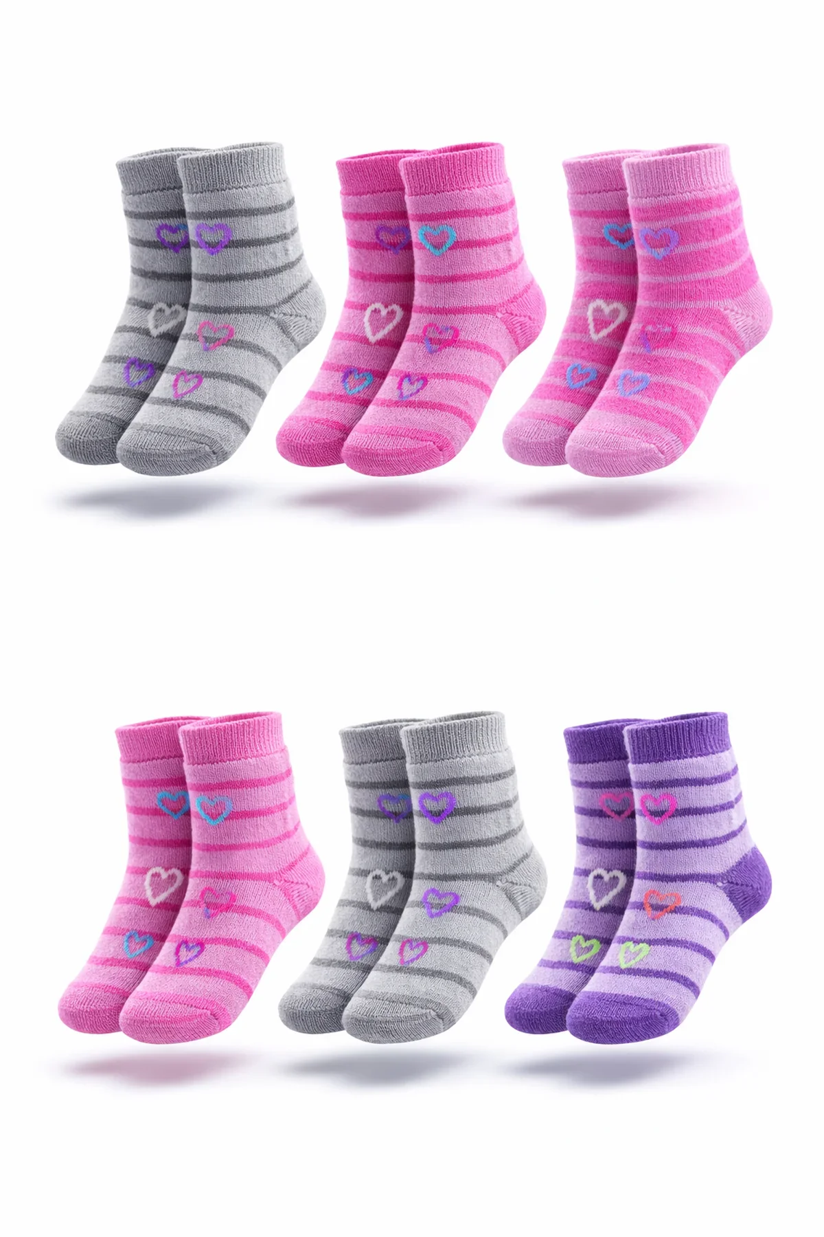 Vip Kız Çocuk Havlu Çorap 12'li - 1