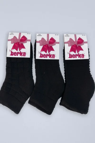 Berka Kadın Ters Havlu Patik 12'li Paket Siyah - 1