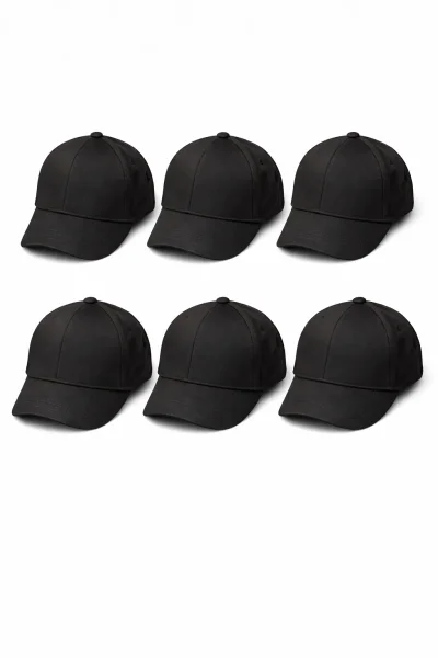 Y1042-001 Kitti 9-15 Garson Sade Şapka 6'lı Siyah - 2