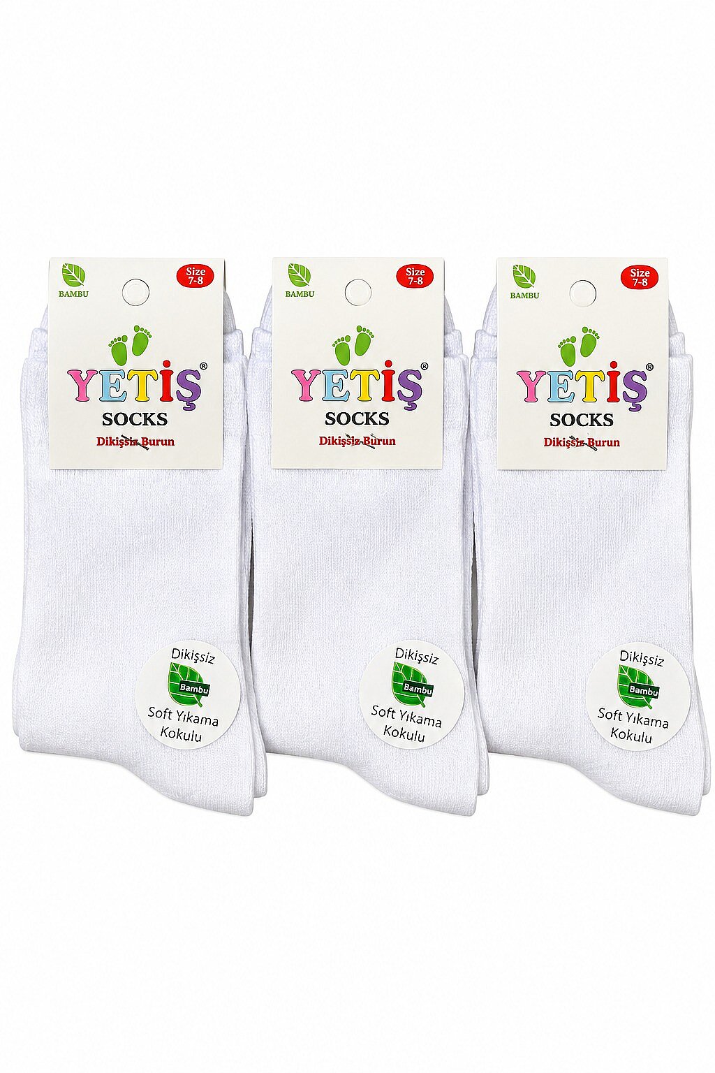 Yetiş Çocuk Bambu Çorap 12li Beyaz - 1