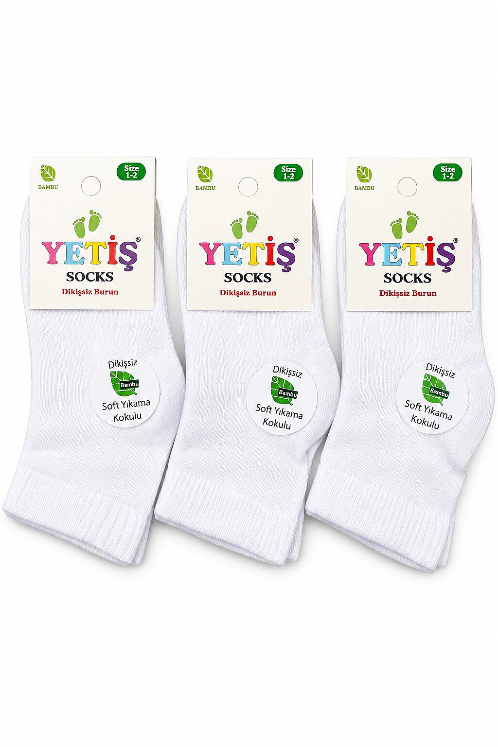 Yetiş Çocuk Bambu Çorap 12li Beyaz - 2