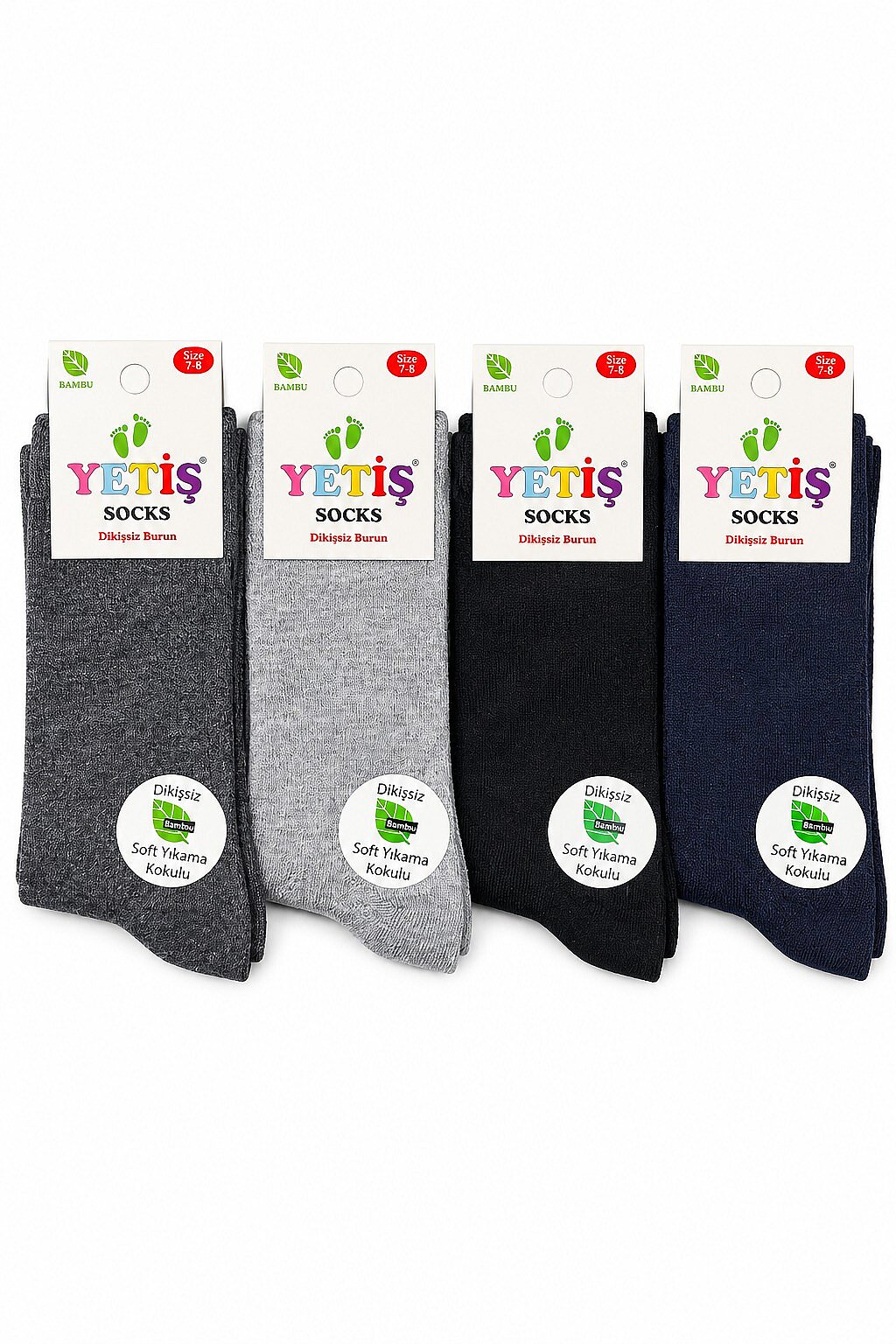 Yetiş Çocuk Bambu Çorap 12li Koyu Asorti - 1