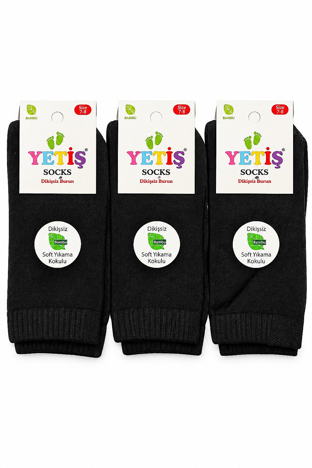 Yetiş Çocuk Bambu Çorap 12li Siyah - 1