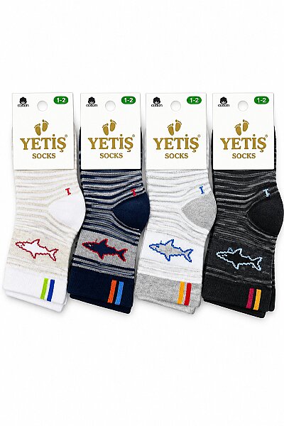 Yetiş Erkek Bebek Desenli Çorap 12li
